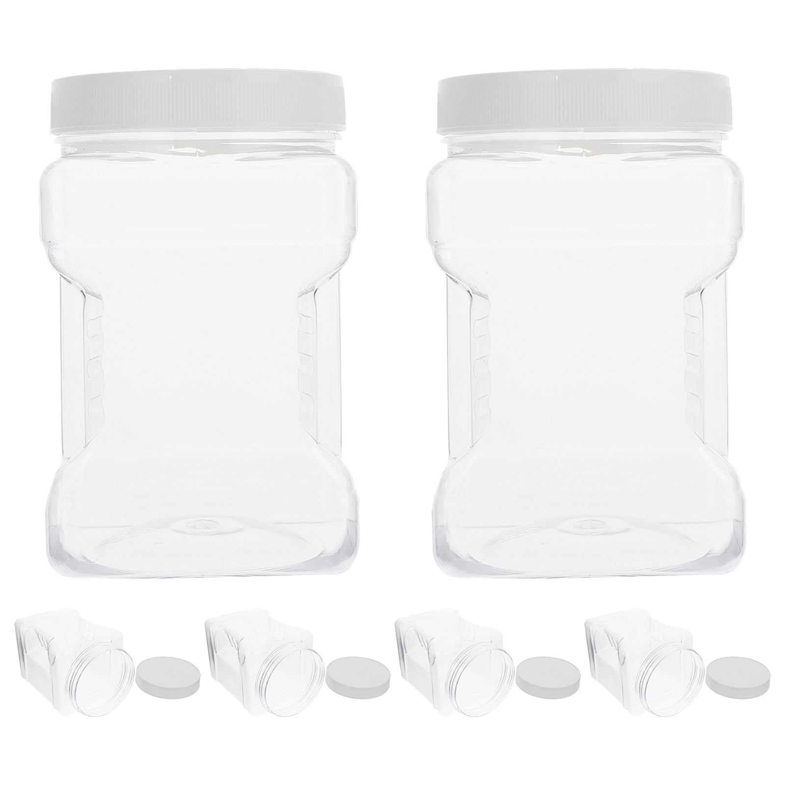 Food Storage Square Containers - 6 Buah Stoples Penyimpanan Transparan, Wadah