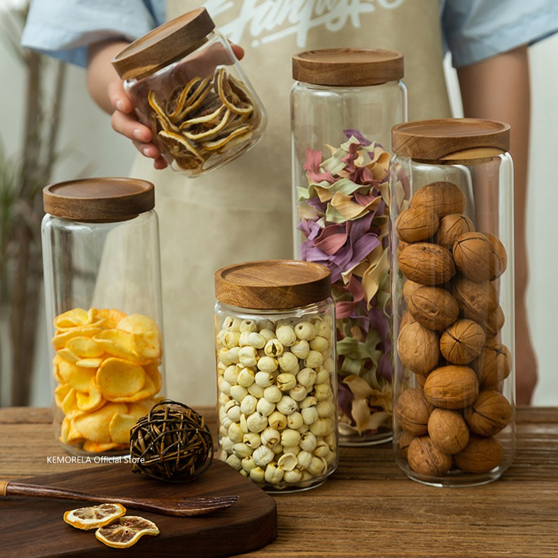 Food Storage Glass Box - Botol penyimpanan dapur, wadah toples permen,
