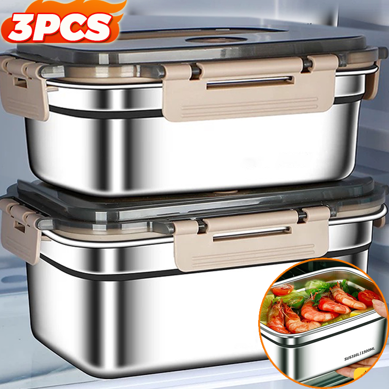 Food Storage Metal Box - Kotak Bento Kapasitas Besar Kotak Makan