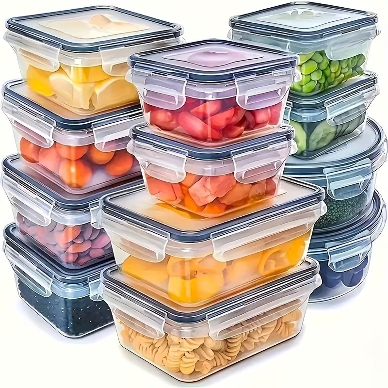 Food Storage Containers With Lids - 4 Wadah Penyimpanan Makanan Transparan dengan