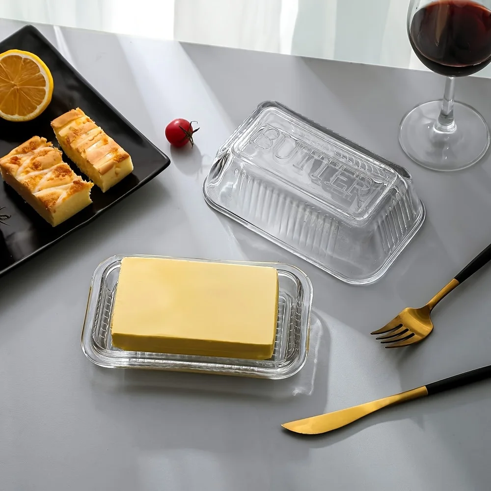 Food Storage Glass Box - Tempat Mentega Kaca Vintage Multifungsi dengan