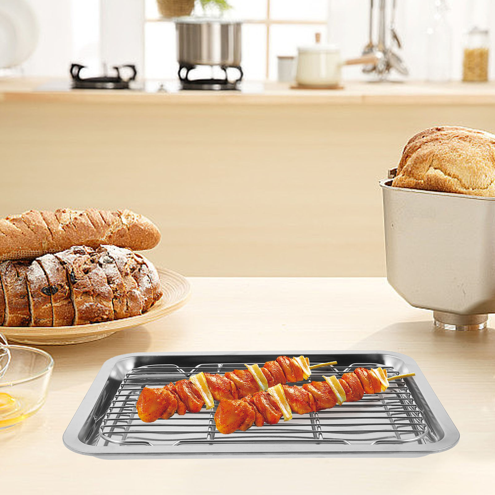 Food Storage In Stainless Steel - 1Set Rak Kue Kawat Stainless Steel,
