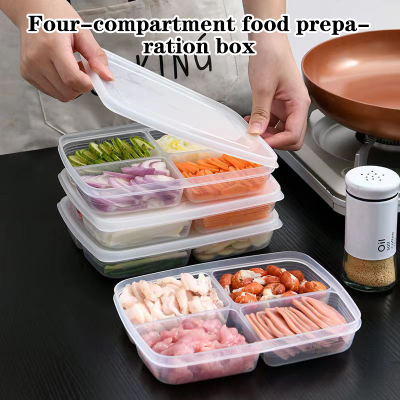 Food Storage Square Containers - Baru! Kotak Penyimpanan Plastik 4 Sekat,