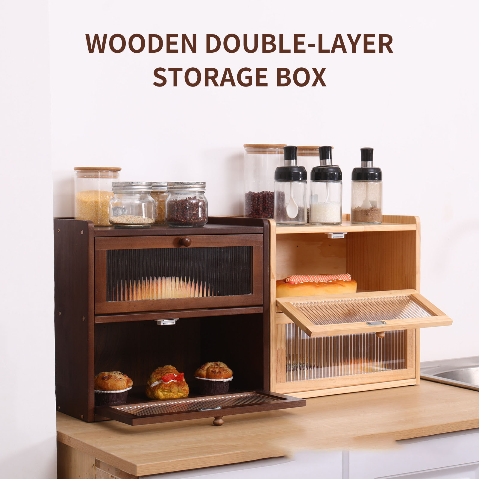 Bread Box Bamboo - Kotak Roti Tempat Penyimpanan Roti Buatan