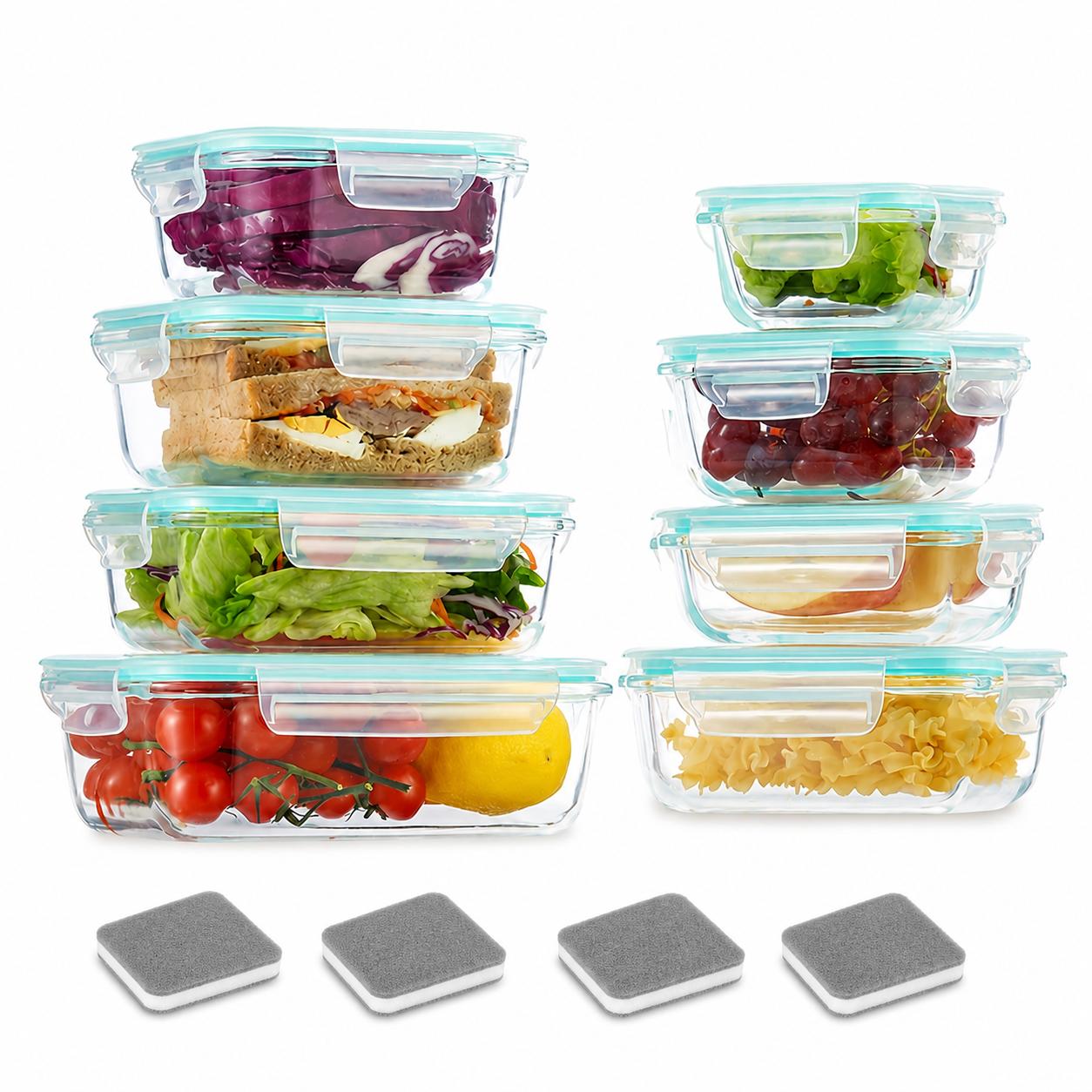 Food Storage Glass Box - 16 buah Wadah Penyimpanan Makanan Kaca
