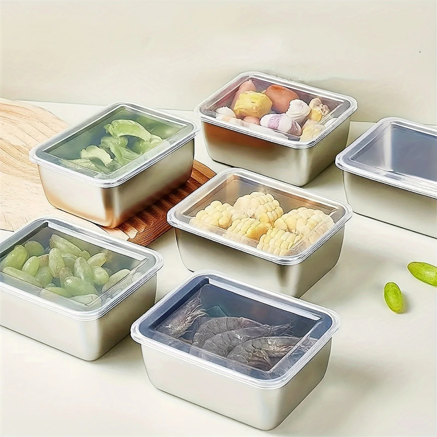 Food Storage Square Containers - Kotak penyimpanan makanan Stainless Steel, piring