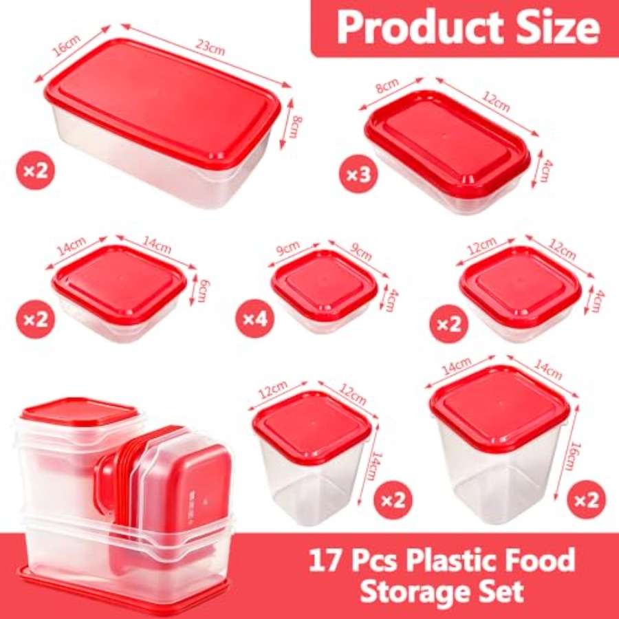17Pcs Set Wadah Penyimpanan Ma - Food Storage Kits ulasan dan harga