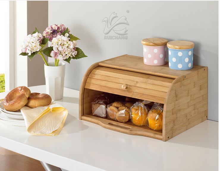 Kotak roti anti debu Kotak pen - Bread Box Bamboo ulasan dan harga