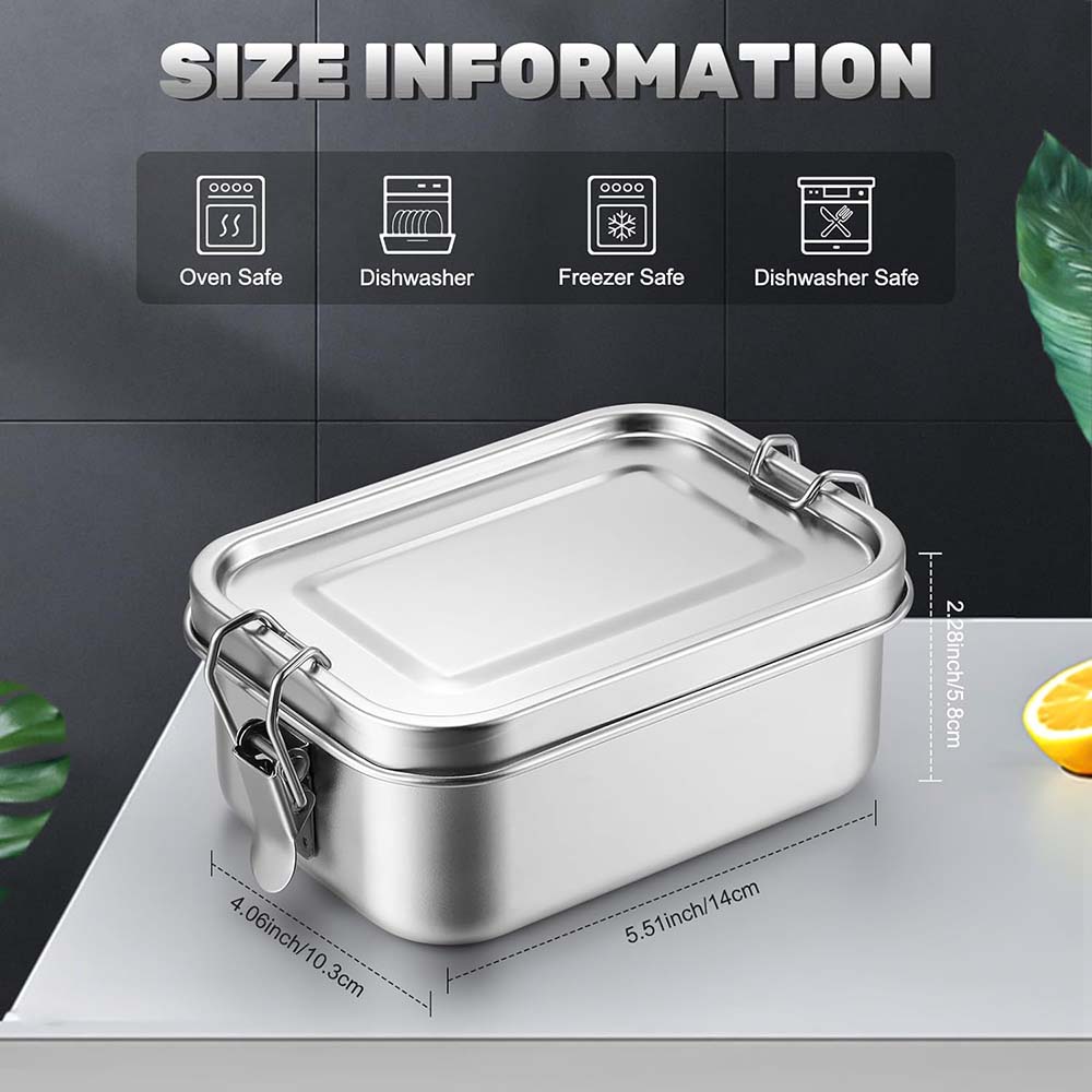 4 buah kotak Bento baja tahan  - Food Storage Metal Box ulasan dan harga
