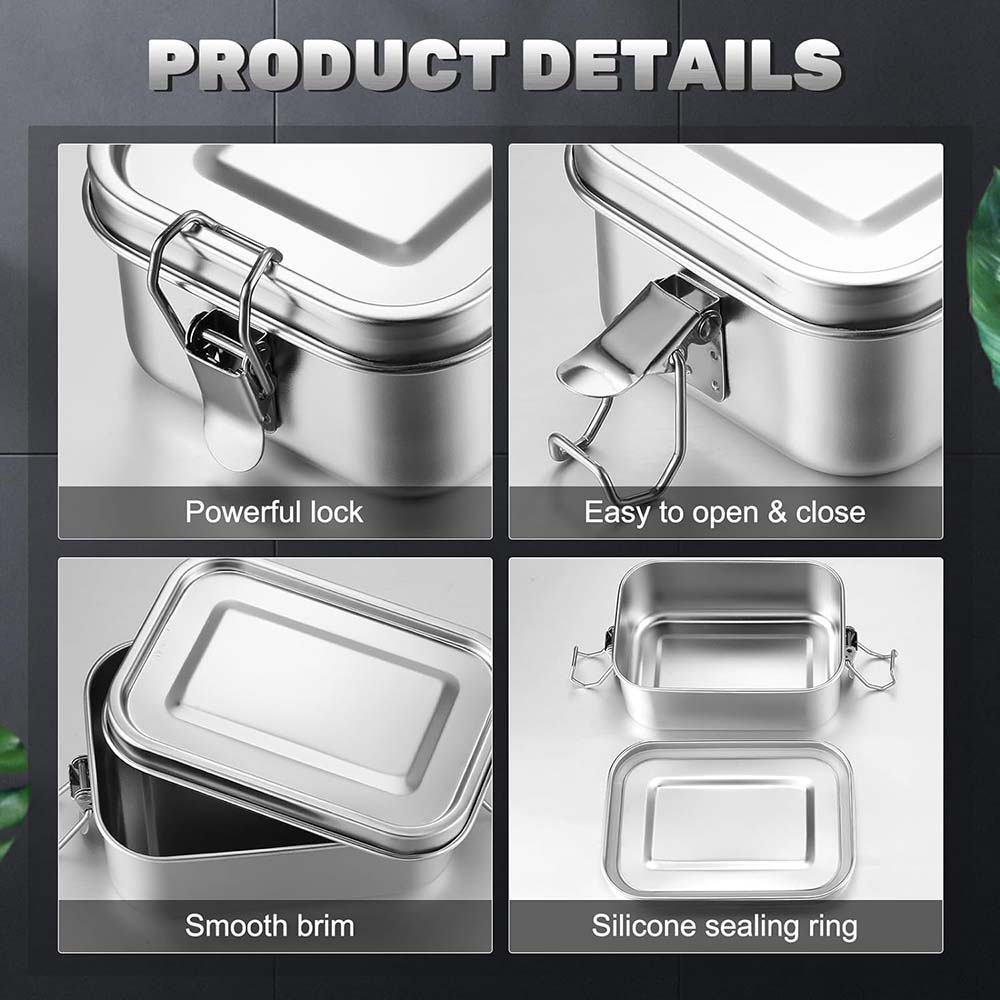 4 buah kotak Bento baja tahan  - Food Storage Metal Box ulasan dan harga
