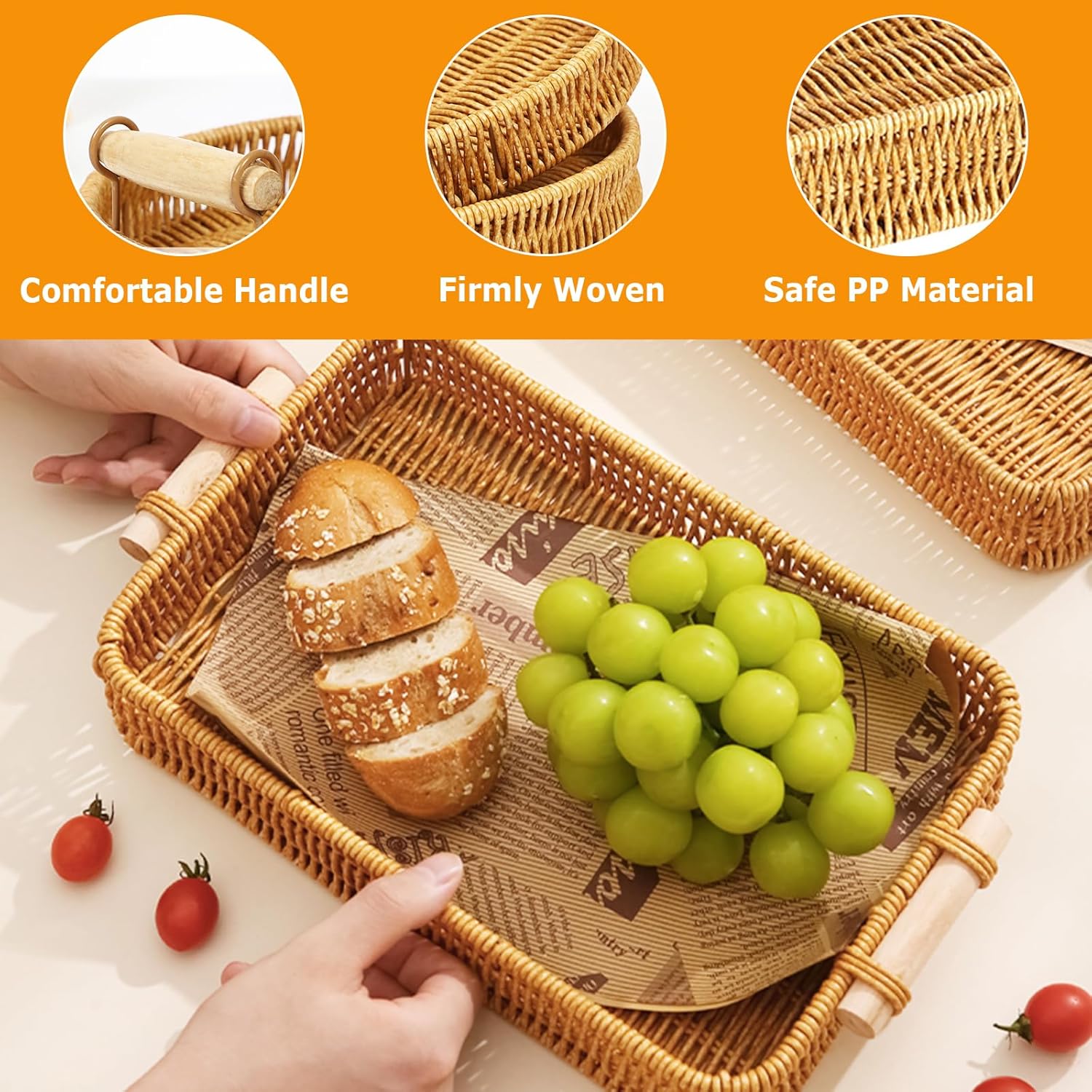Nampan Anyaman Persegi Panjang - Food Storage Restaurant ulasan dan harga