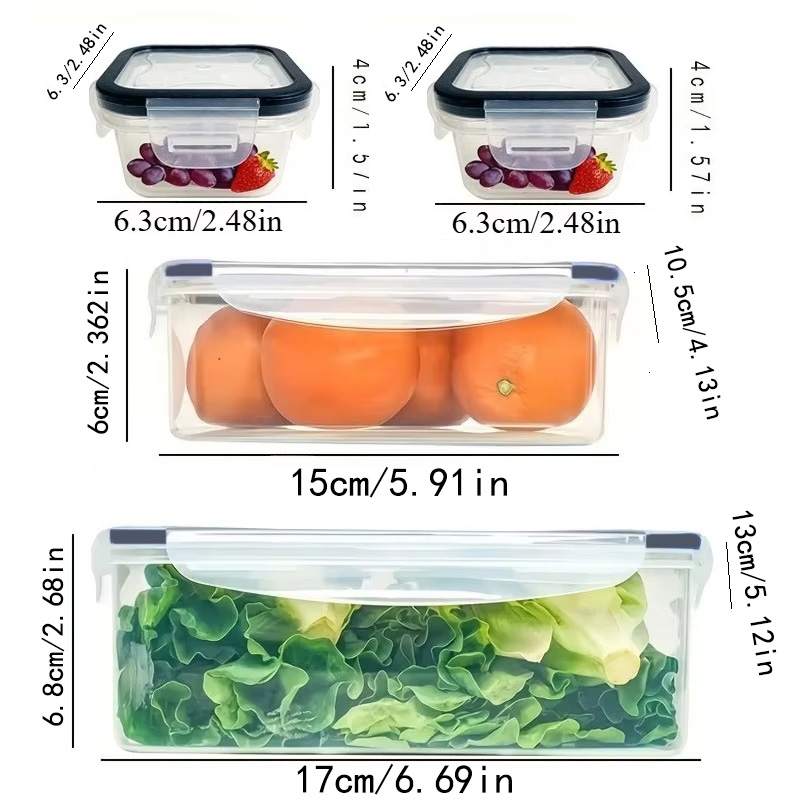 Set 8 Buah Termasuk 4 Wadah da - Food Storage Square Containers ulasan dan harga