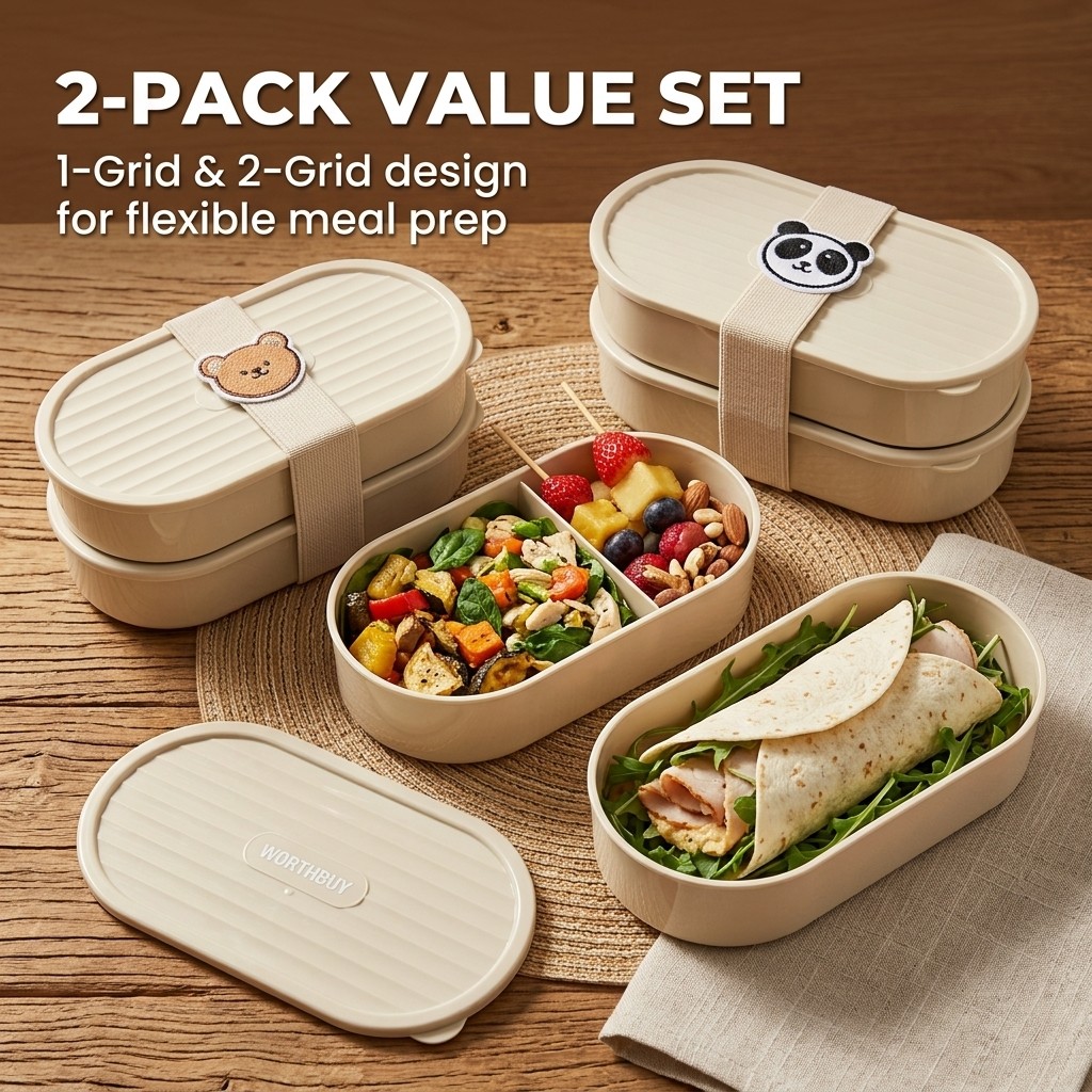 2Pcs/Set Kotak Bento Anak Kart - Food Storage Kits ulasan dan harga