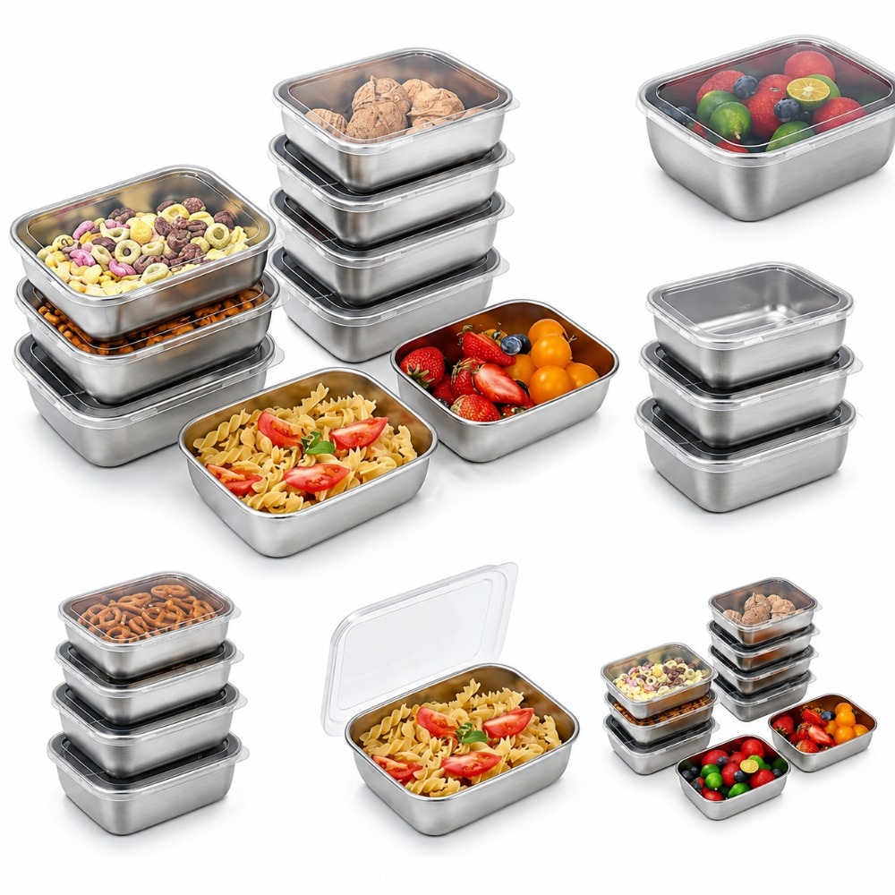 6PCS Wadah Penyimpanan Makanan - Food Storage In Stainless Steel ulasan dan harga