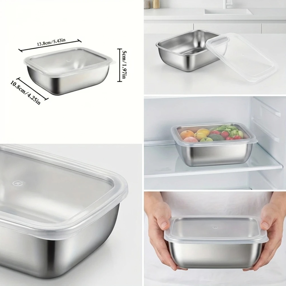 6PCS Wadah Penyimpanan Makanan - Food Storage In Stainless Steel ulasan dan harga