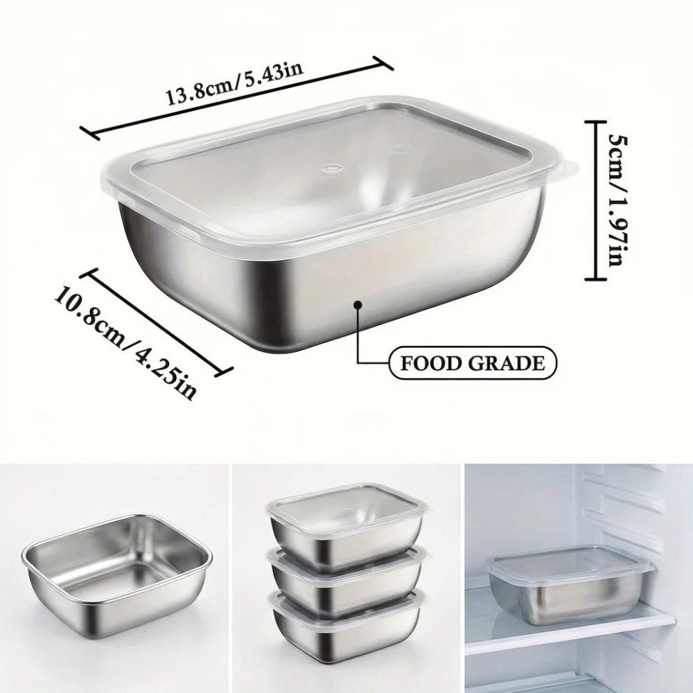 6PCS Wadah Penyimpanan Makanan - Food Storage In Stainless Steel ulasan dan harga