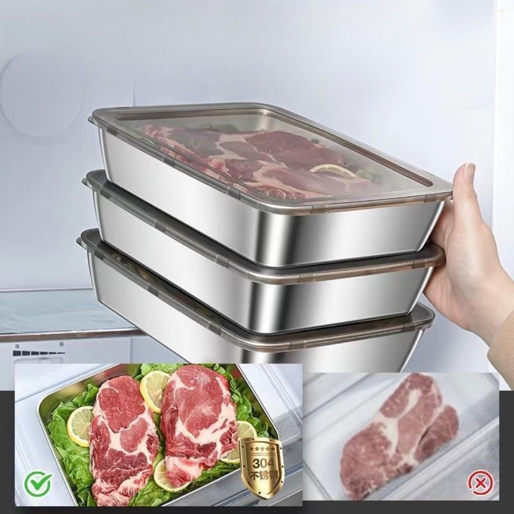 Nampan Sajian Stainless Steel  - Food Storage Square Containers ulasan dan harga