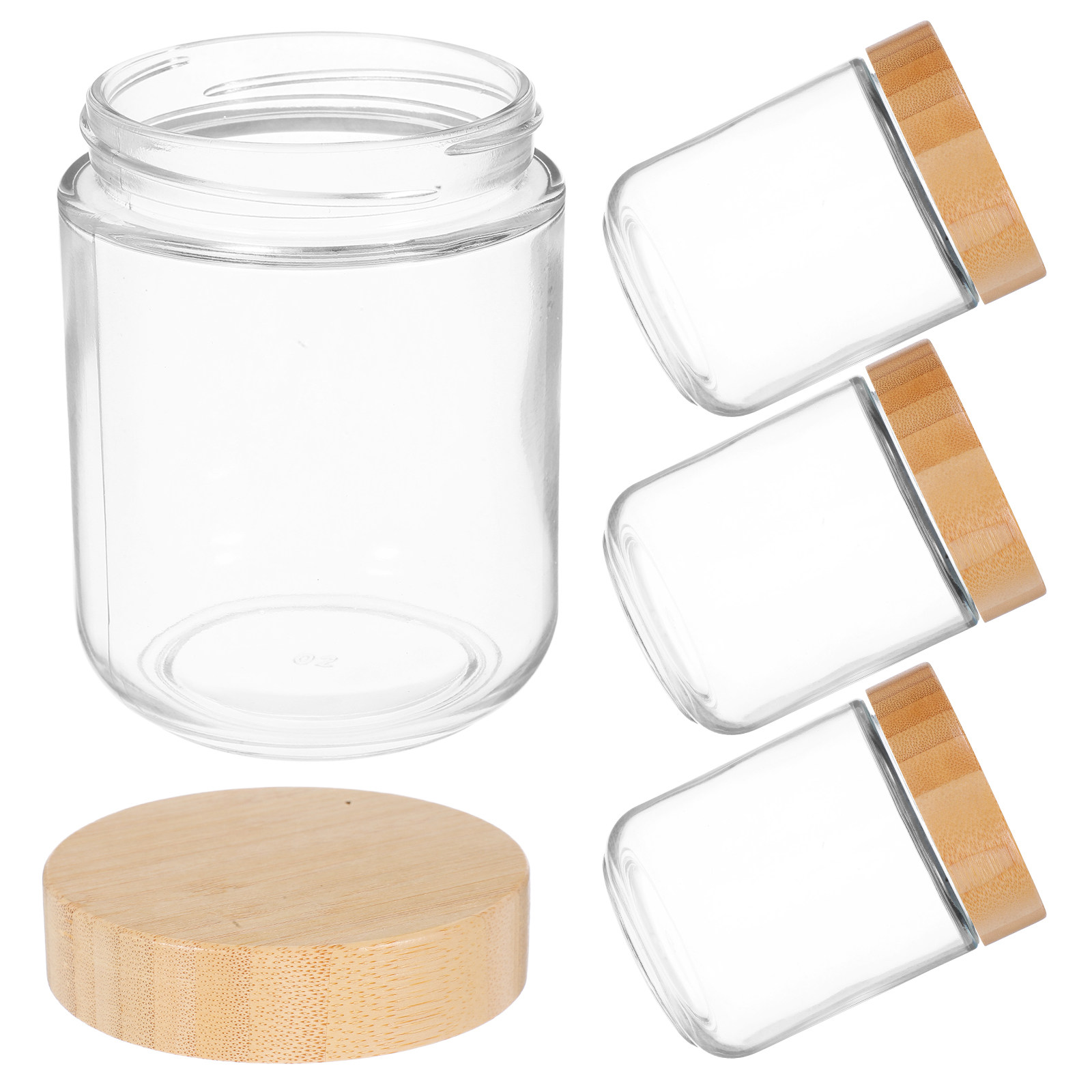 4Pcs Stoples Kaca Transparan d - Food Storage Containers With Lids ulasan dan harga