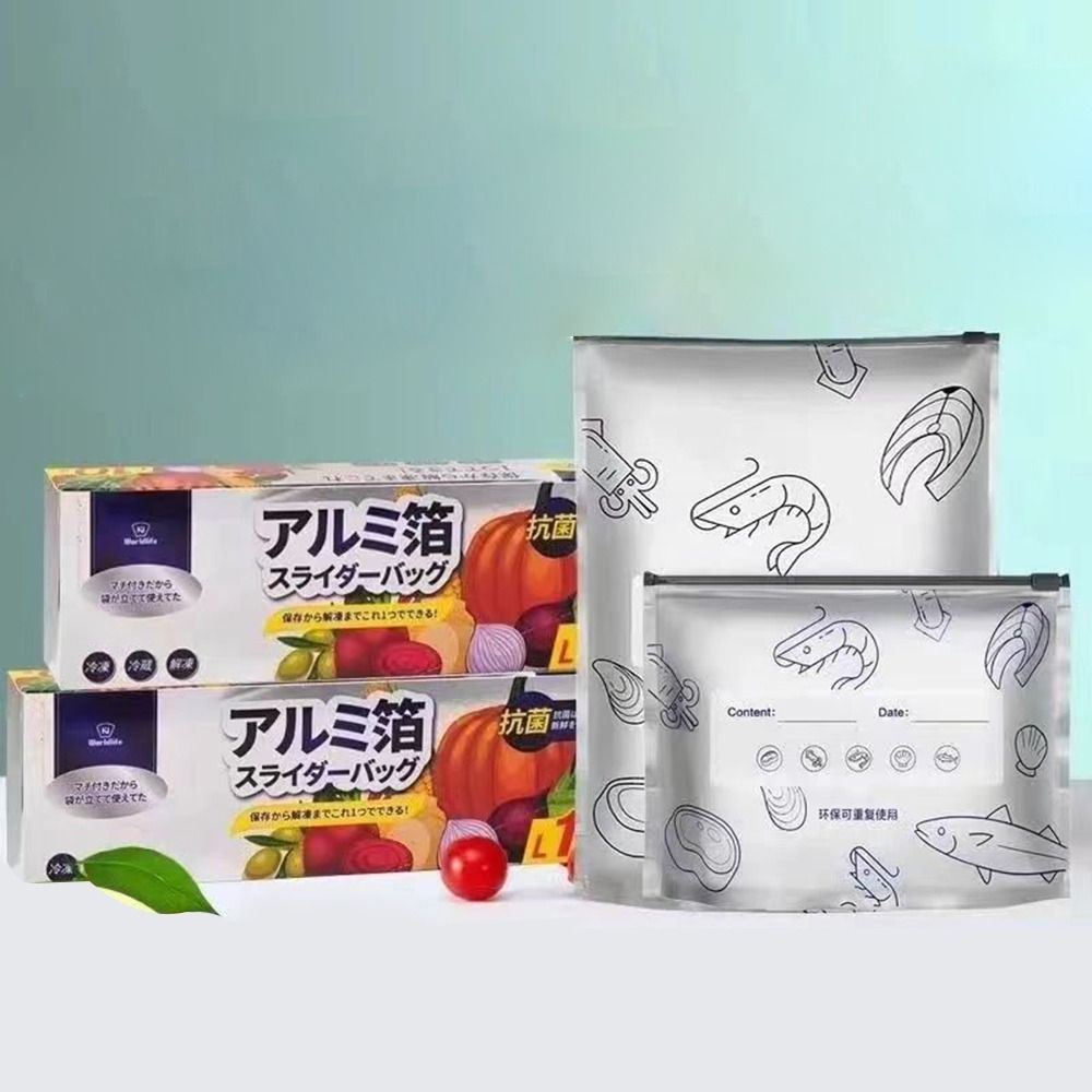 10 Buah/Tas Kantong Makanan Al - Food Storage Plastic Boxes ulasan dan harga