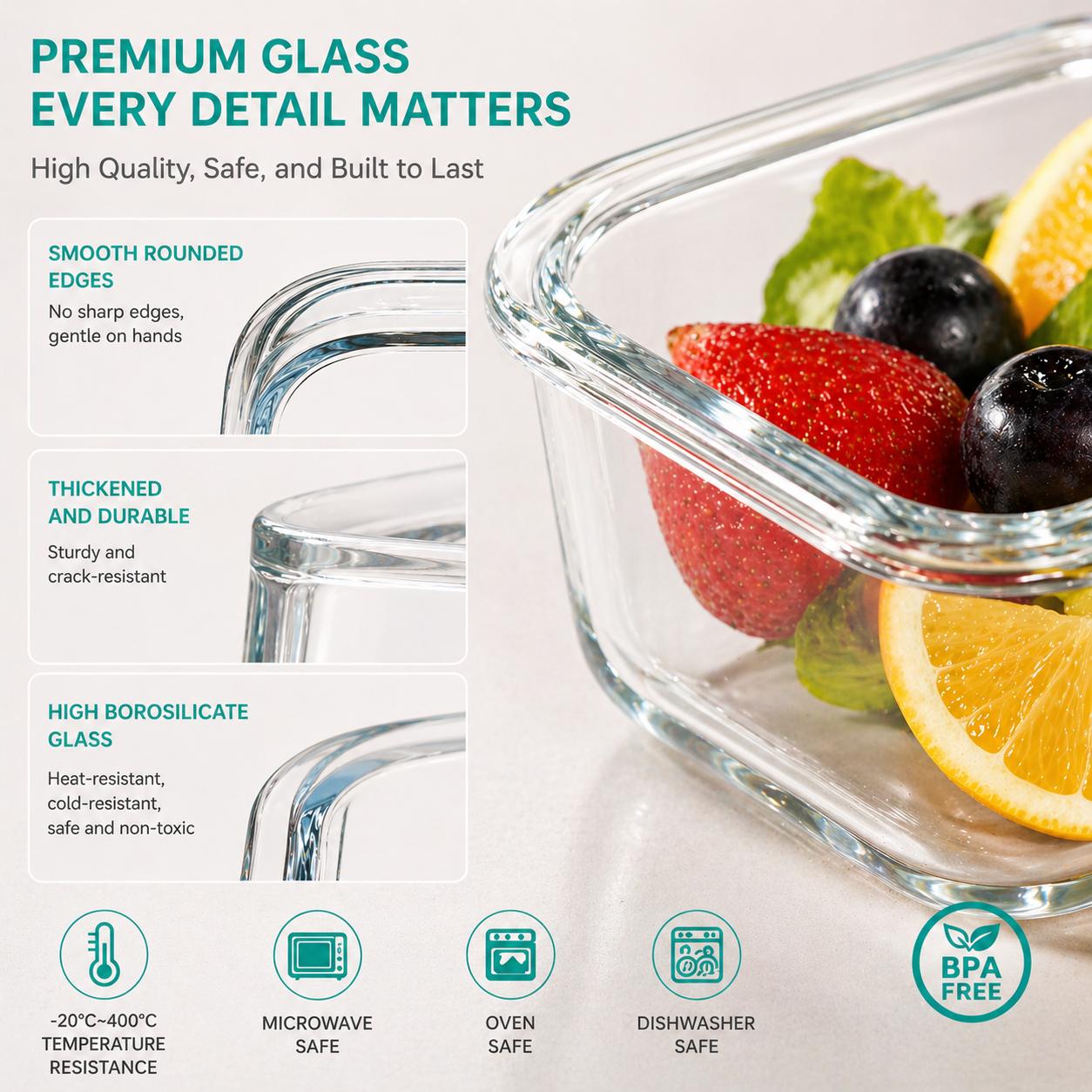 16 buah Wadah Penyimpanan Maka - Food Storage Glass Box ulasan dan harga