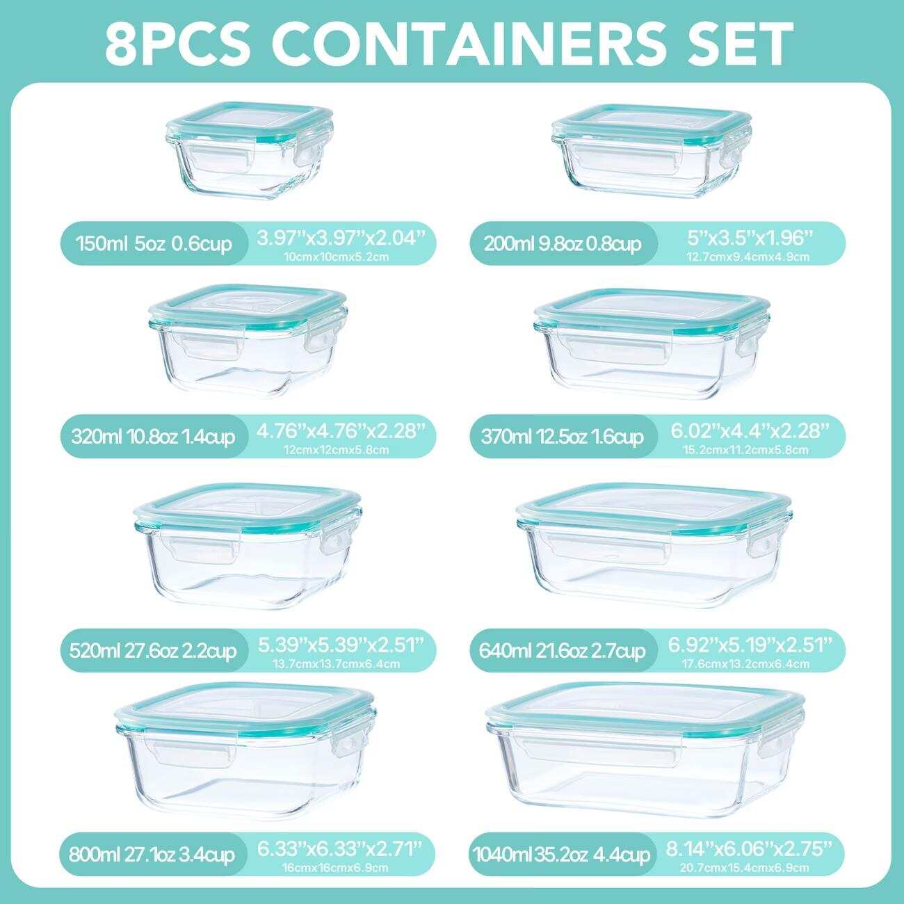 16 buah Wadah Penyimpanan Maka - Food Storage Glass Box ulasan dan harga