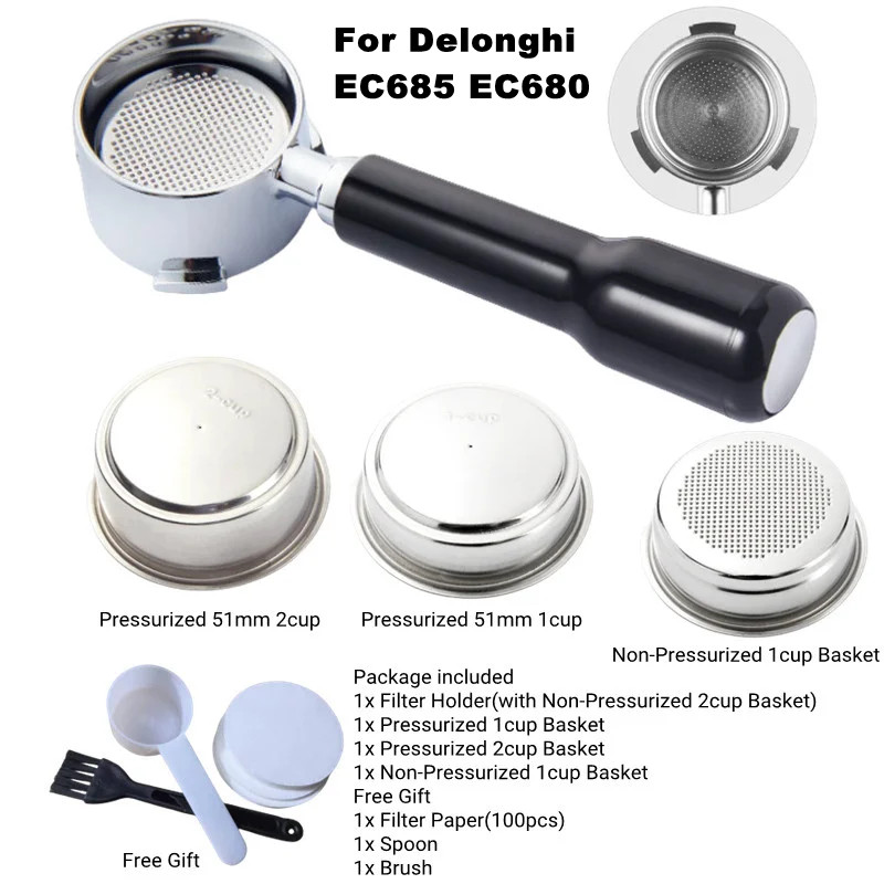 51mm Portafilter tanpa dasar k - Delonghi Espresso Magnifica ulasan dan harga