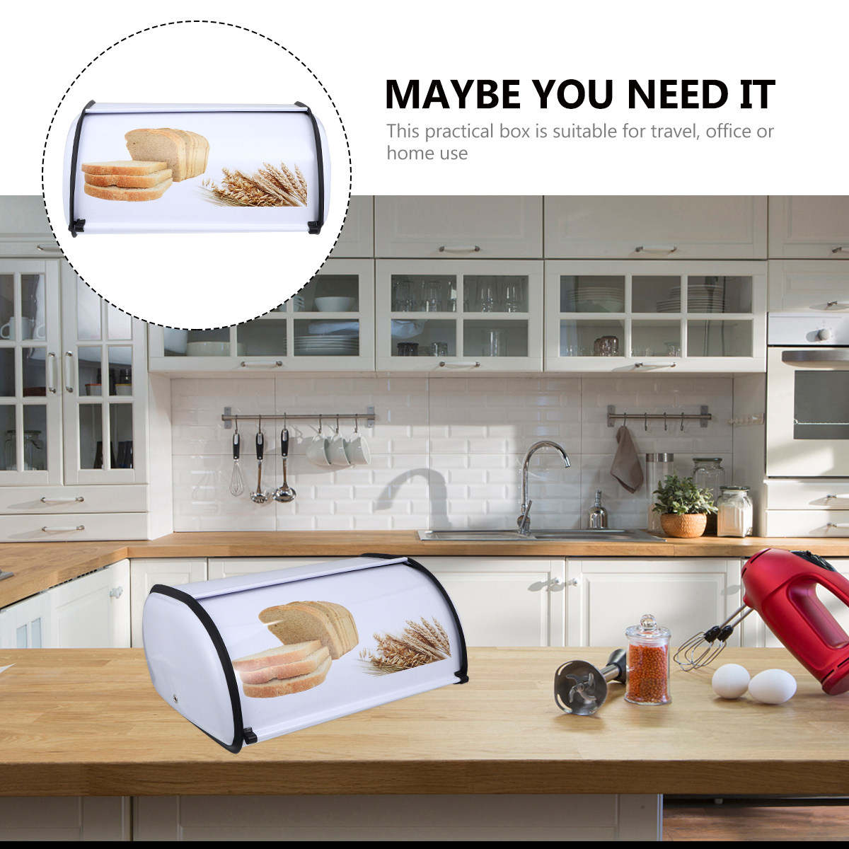 1Pcs Kotak Roti Logam Premium  - Bread Box Bamboo ulasan dan harga